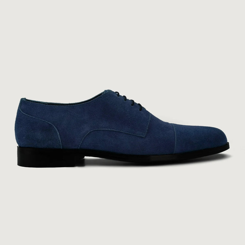 Attorney Derby Midnight Blue Suede Leather Shoes