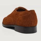 Authentic Goatskin Suede Grain Depth & Pull-Up Patina Texture Detail