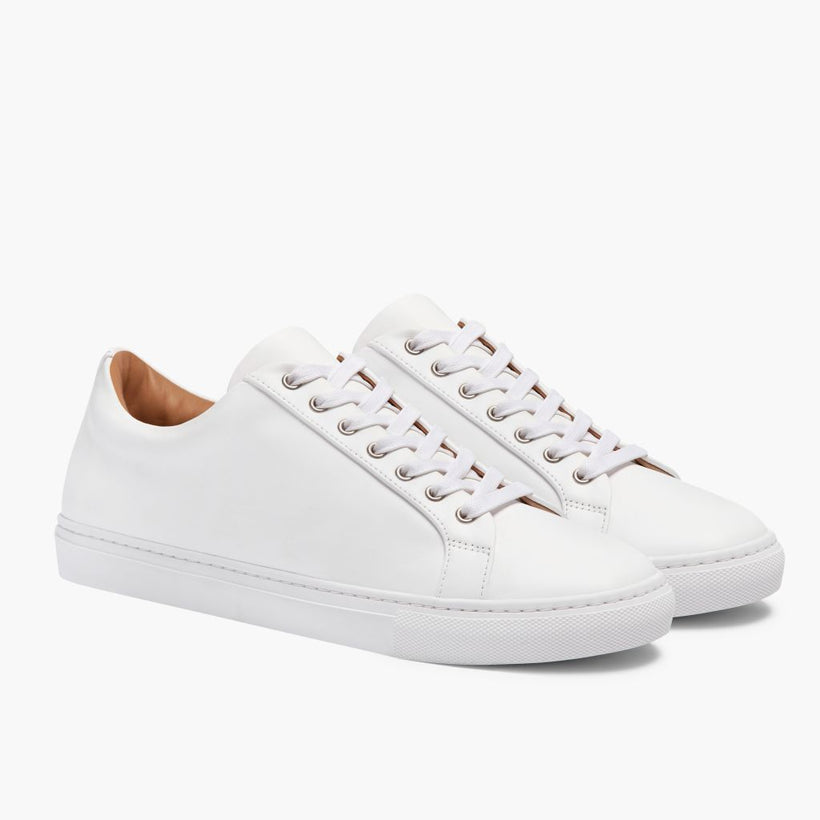 Premier Low Top White Leather Sneakers