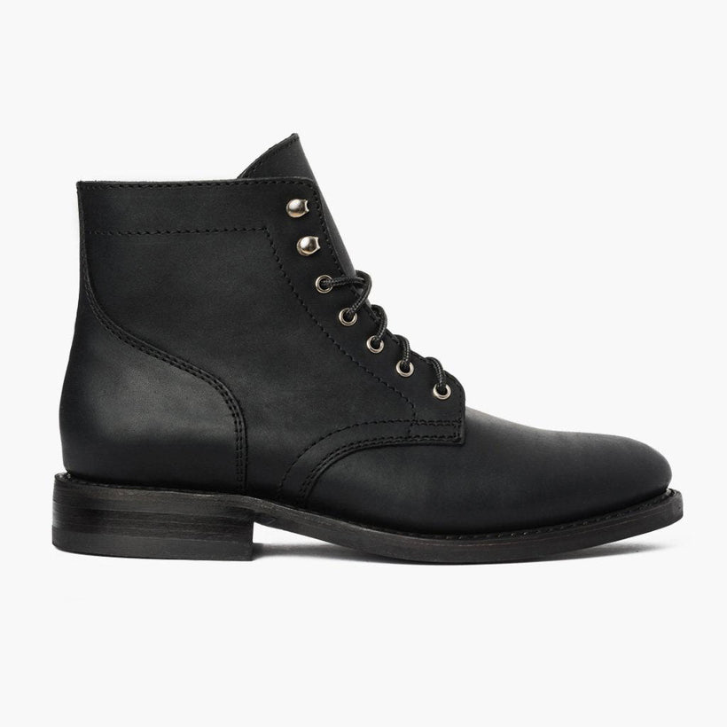 President Black Matte Leather Boots