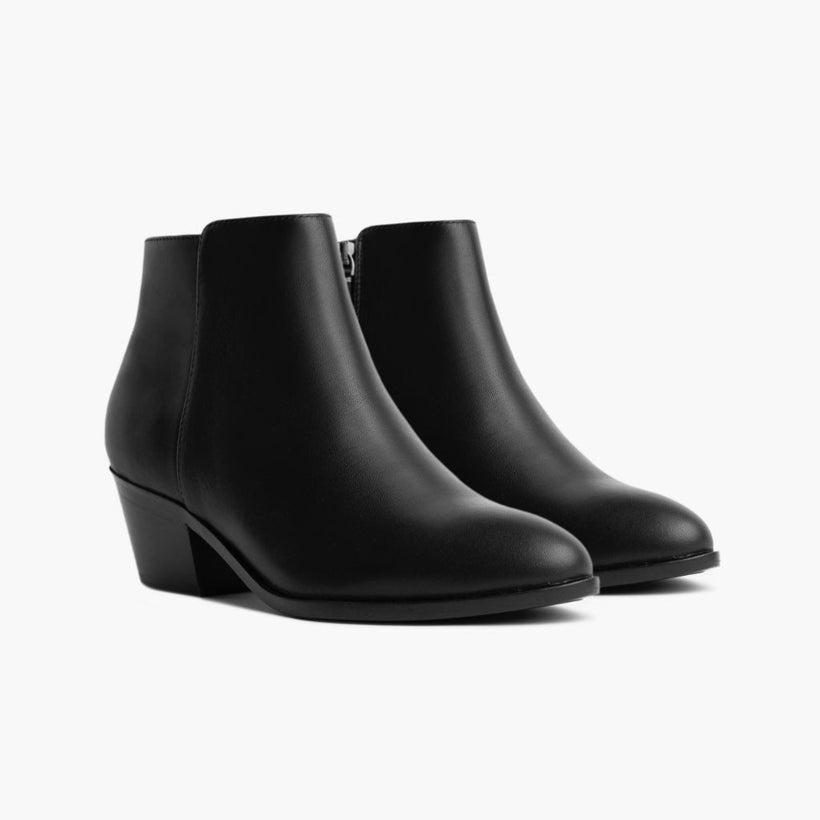 Downtown Black Leather Boots