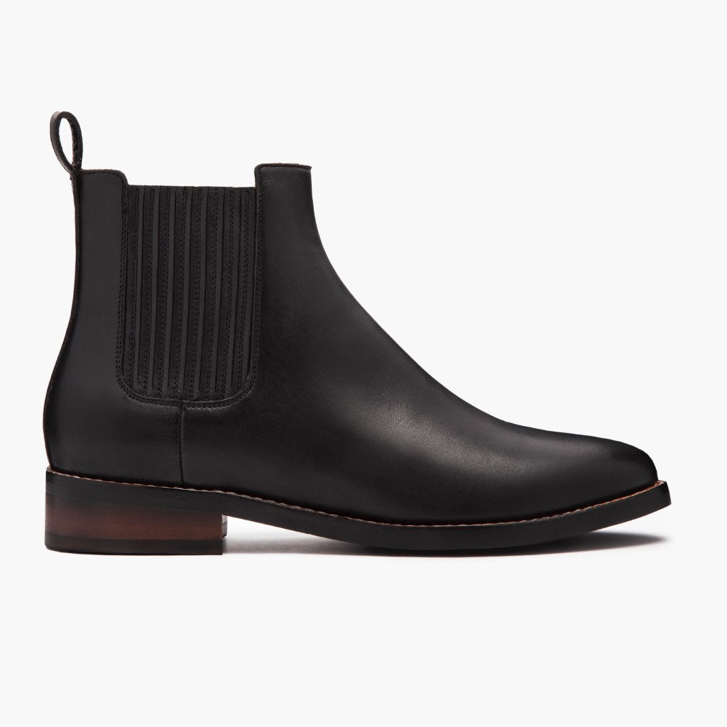 Dreamer Black Leather Boots in Black Full-Grain Leather - Lateral Side Profile View | Buy Online