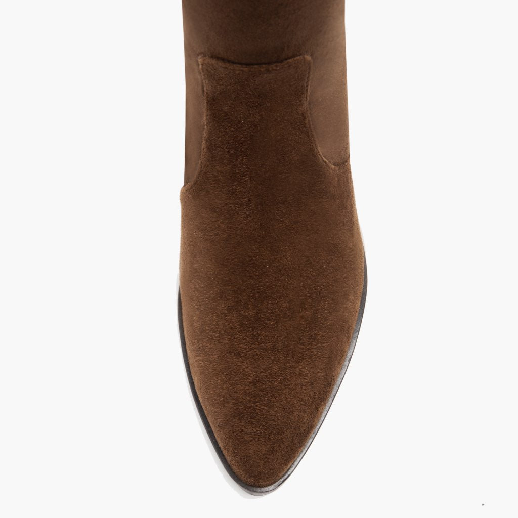 Women's Tempest Espresso Leather Boots - Reinforced Heel Counter & Precision Double-Row Stitching Detail