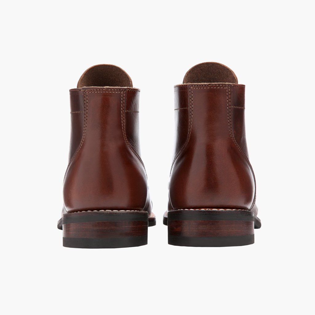 Vanguard French Roast Leather Boots For Men - Reinforced Heel Counter & Precision Double-Row Stitching Detail