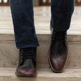 Authentic Full-Grain Leather Grain Texture & Heavy-Duty Seam Stitching Detail