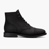 Black Full-Grain leather Boots - Goodyear Welt Construction & Front Toe Box Detail