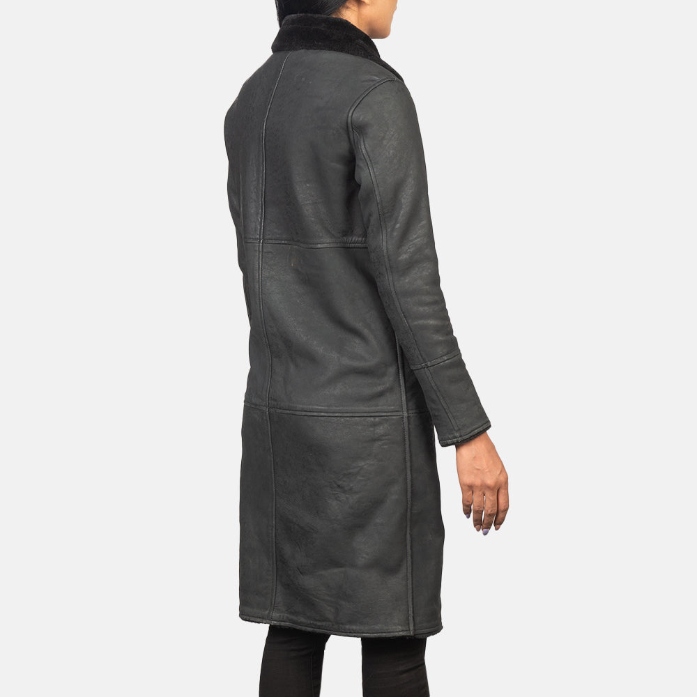 Authentic Sheepskin Leather with Semi-aniline Finish Grain Texture & Heavy-Duty Seam Stitching Detail