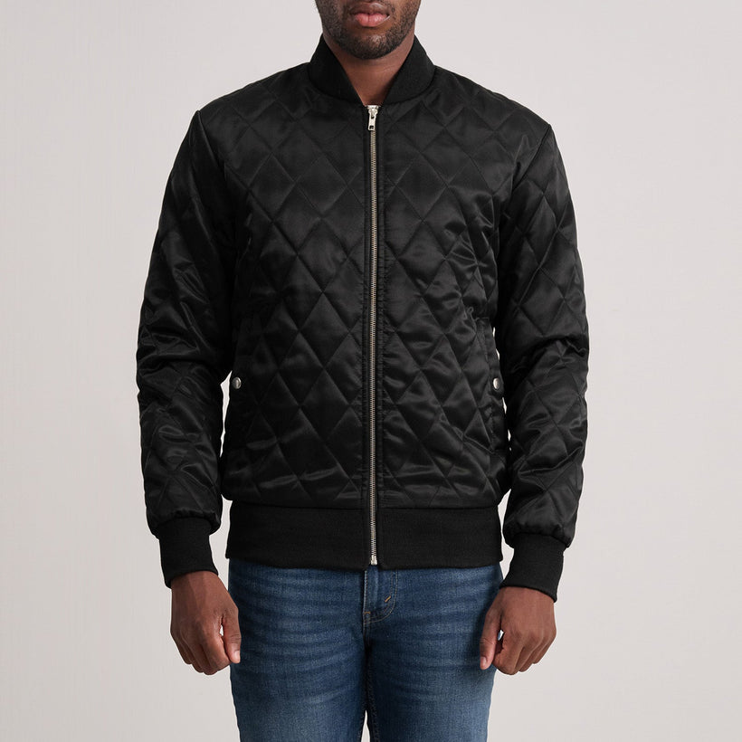 Danson Quilted Black Varsity Jacket