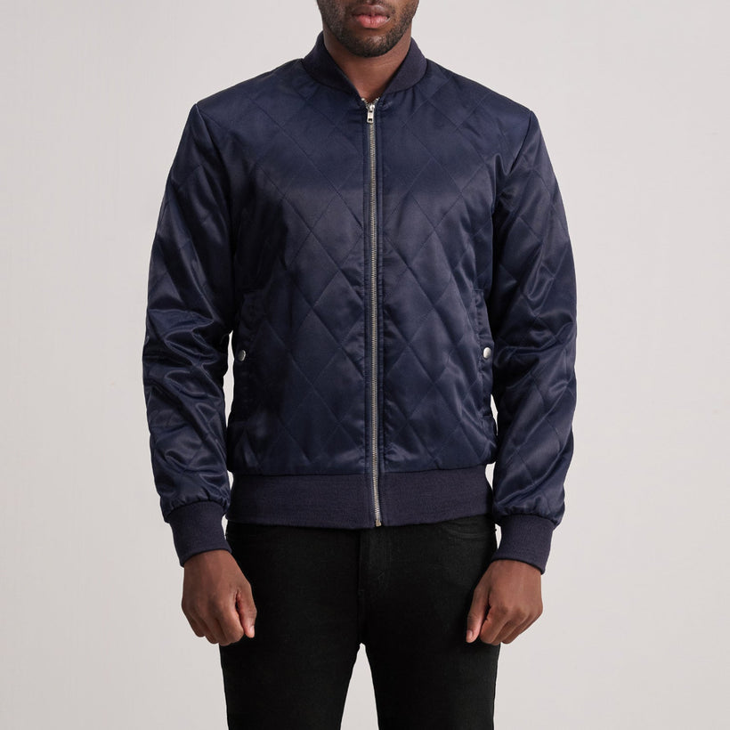 Danson Quilted Blue Varsity Jacket