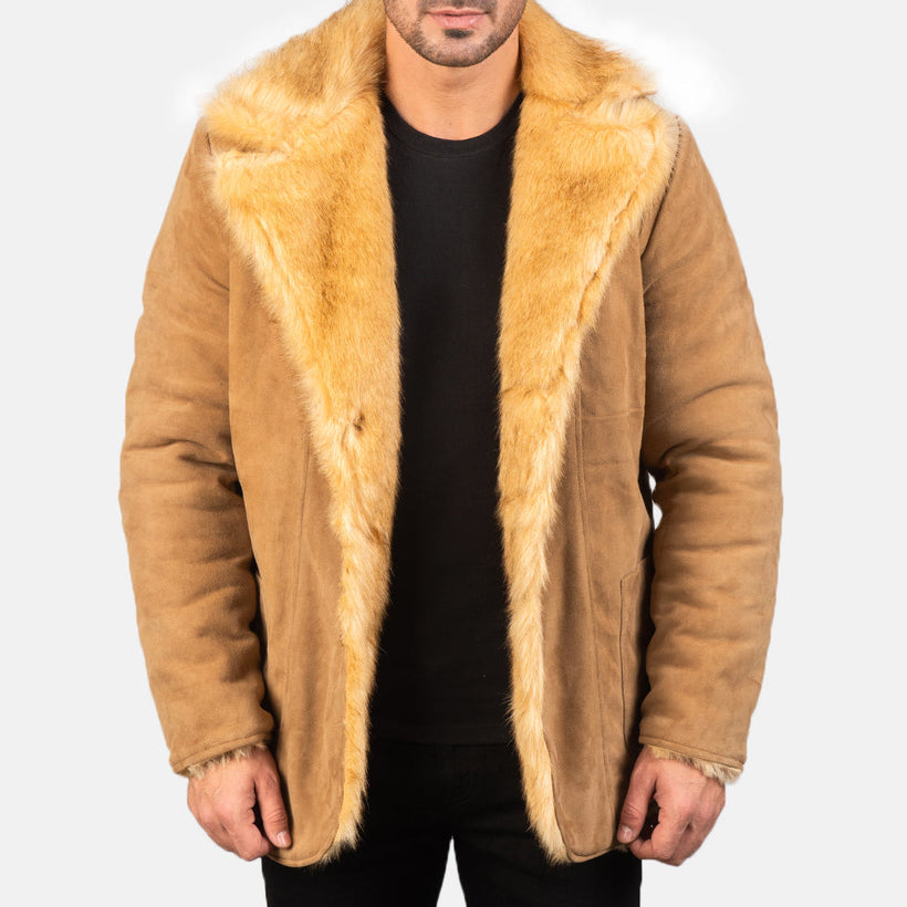 Furlong Coat Beige Leather Coat