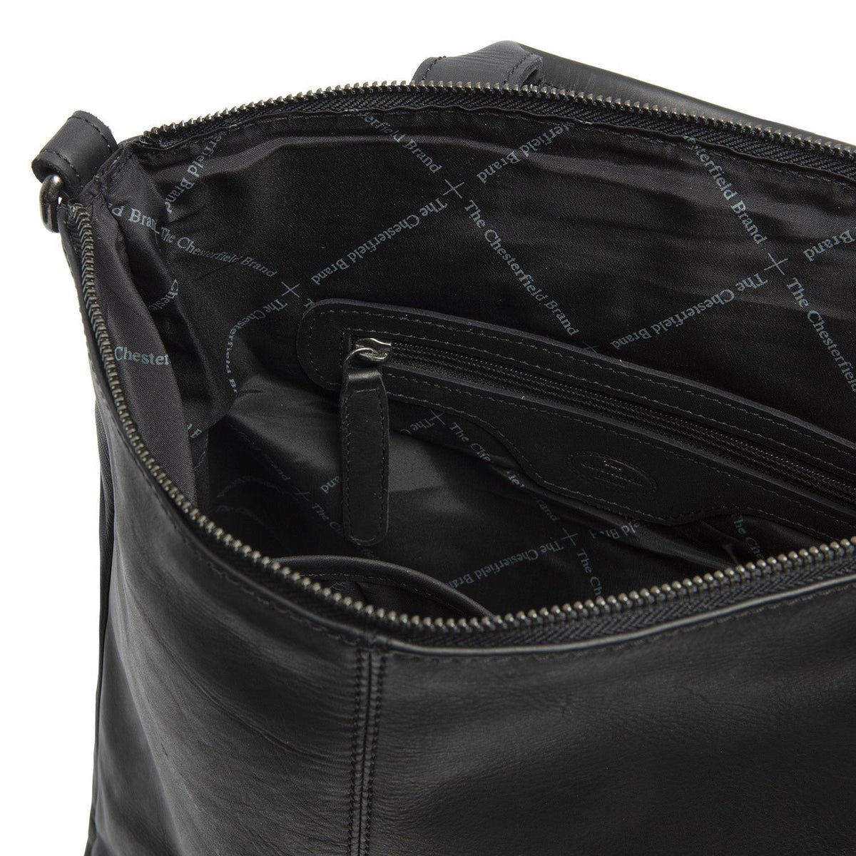 Solid Antique Brass Hardware &amp; Heavy-Duty Dual Zipper Detail on Manchester Full-Grain Leather Backpack