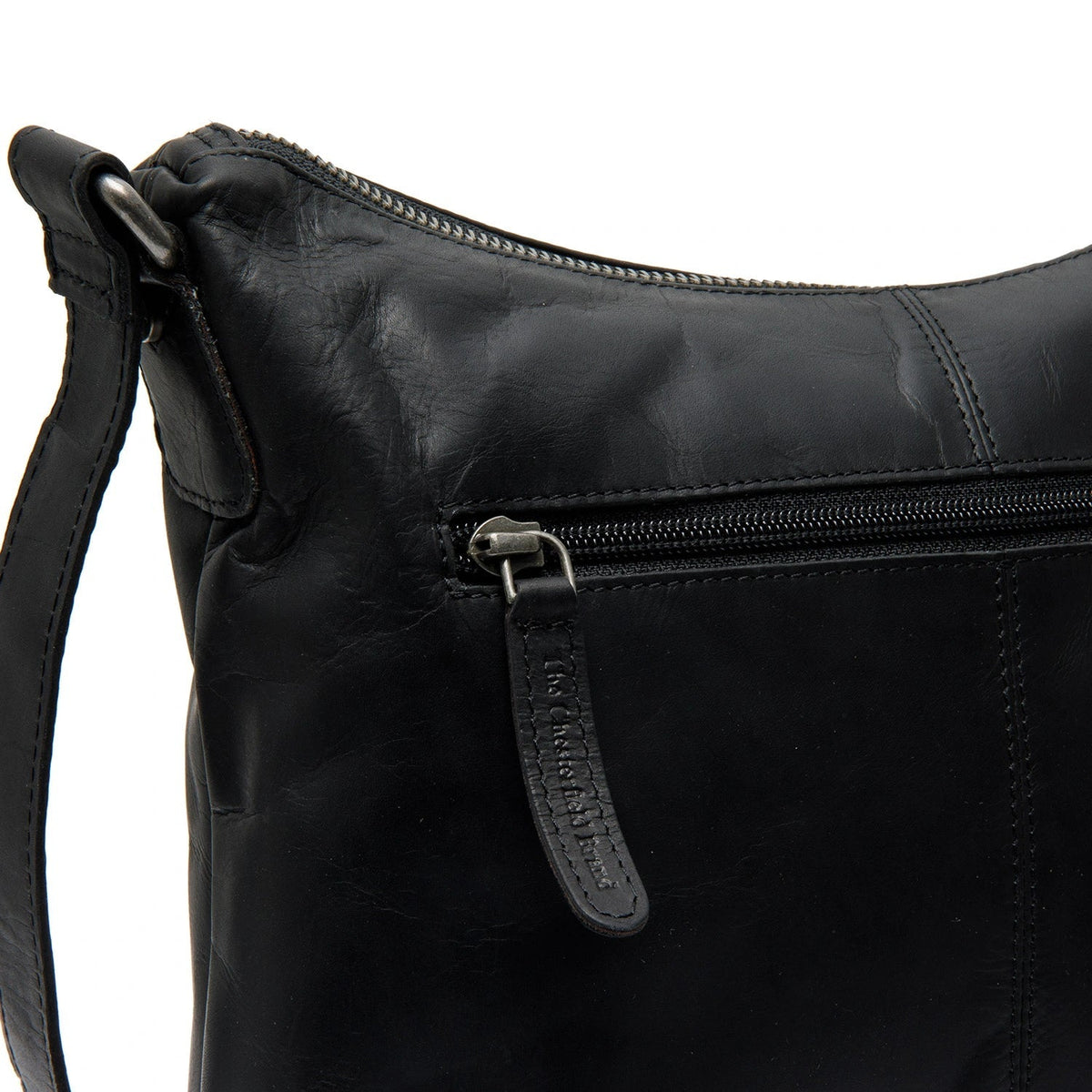 
Hailey Full-Grain Leather Crossbody Bag - Structured Side Profile Showing Gusset Depth & Expansion Capacity