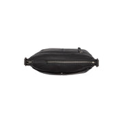 Solid Antique Brass Hardware &amp; Heavy-Duty Dual Zipper Detail on Henderson Full-Grain Leather Crossbody Bag