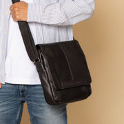 
Classic 100% Full-Grain leather Bag - Rear Perspective Showing Reinforced Leather Straps & Stitching