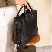 Classic 100% Full-Grain leather Goods - Back View Showing Tailored Shoulder Fit &amp; Clean Hemline