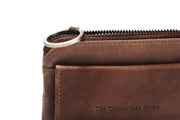 Styled Fit Perspective of Oliver Full-Grain Leather Key Case on Model - Natural Daylight Drape