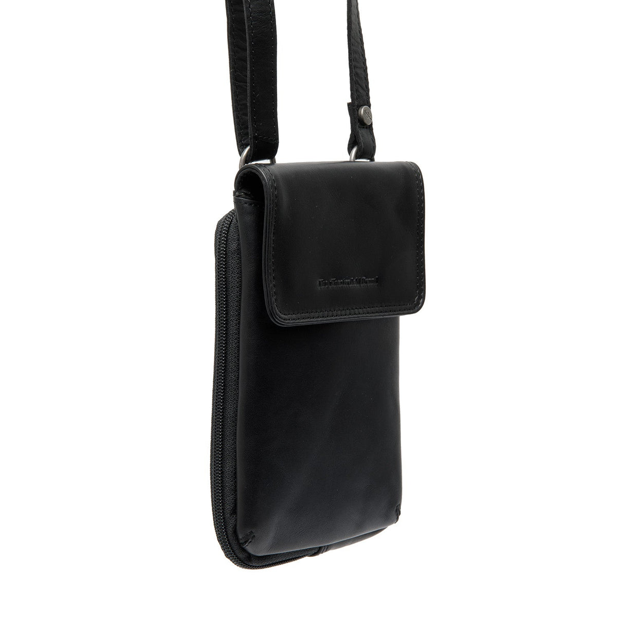 Langley Full-Grain Leather Phone Bag in Classic 100% Full-Grain Leather - Front Profile View &amp; Tailored Silhouette | Buy Online