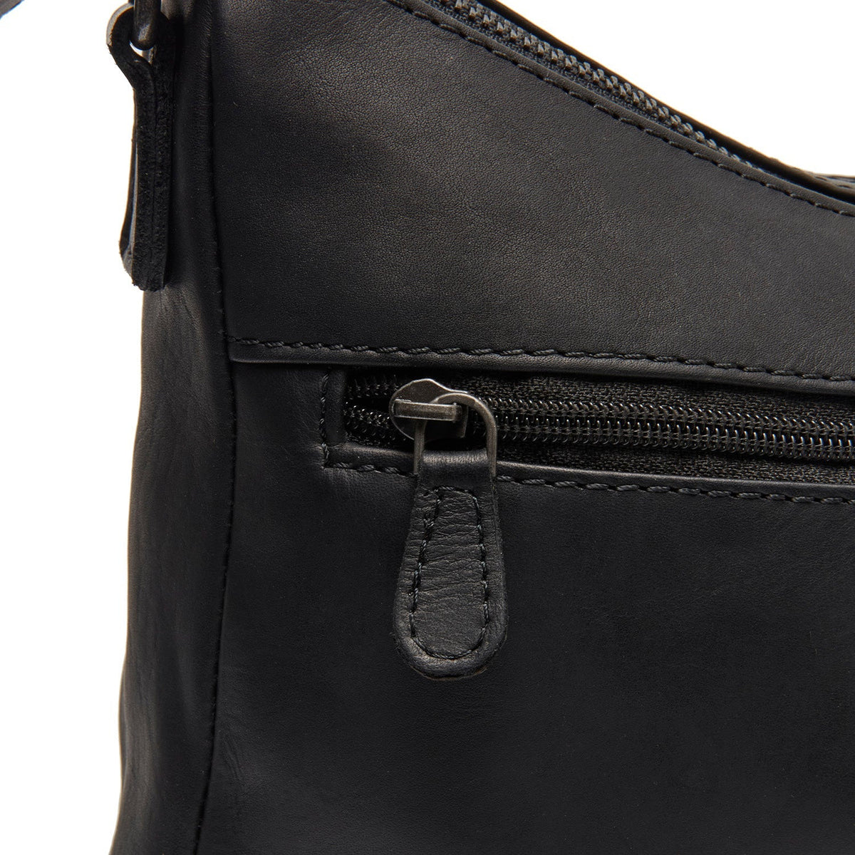 Tivra Full-Grain Leather Shoulder Bag - Structured Side Profile Showing Gusset Depth &amp; Expansion Capacity