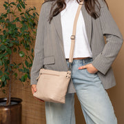 Zarita Full-Grain Leather Shoulder Bag - Structured Side Profile Showing Gusset Depth &amp; Expansion Capacity