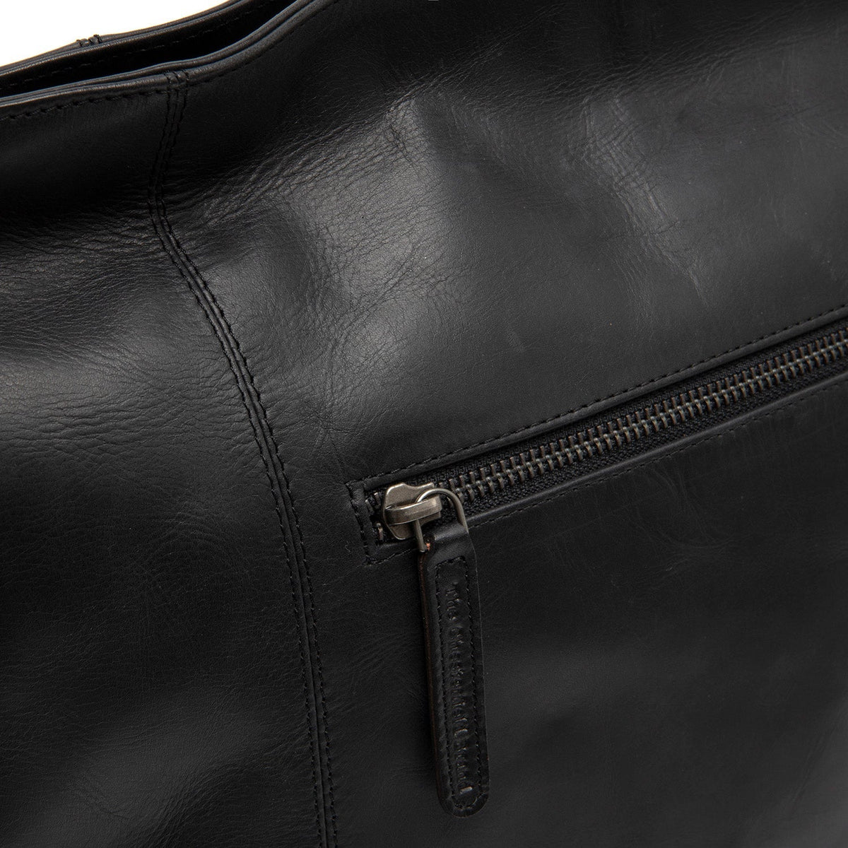 Zira Full-Grain Leather Shoulder Bag - Structured Side Profile Showing Gusset Depth &amp; Expansion Capacity