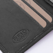 Solid Antique Brass Hardware &amp; Heavy-Duty Dual Zipper Detail on Hereford Full-Grain Leather Wallet