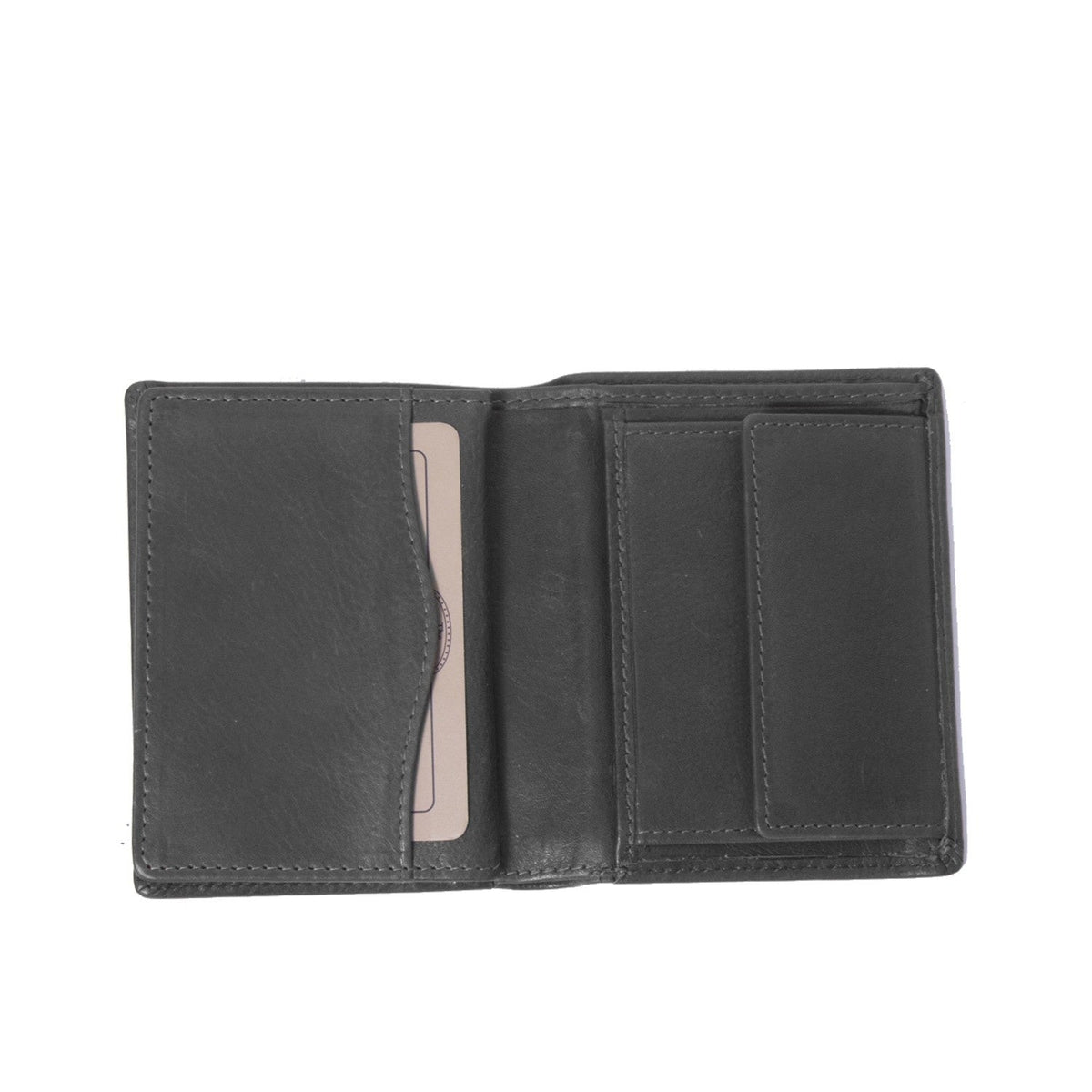 Hereford Full-Grain Leather Wallet - Structured Side Profile Showing Gusset Depth &amp; Expansion Capacity