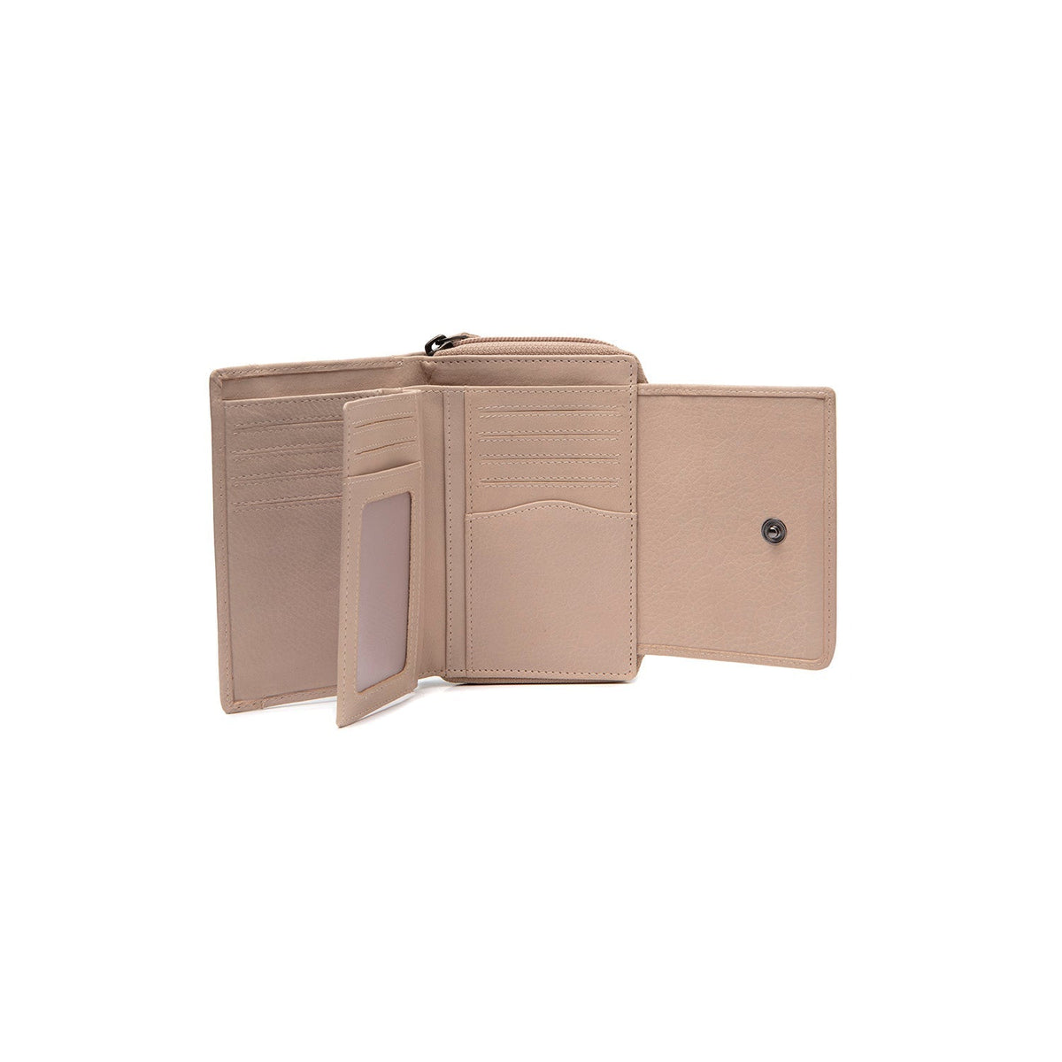 Solid Antique Brass Hardware &amp; Heavy-Duty Dual Zipper Detail on Orveta Full-Grain Leather Wallet