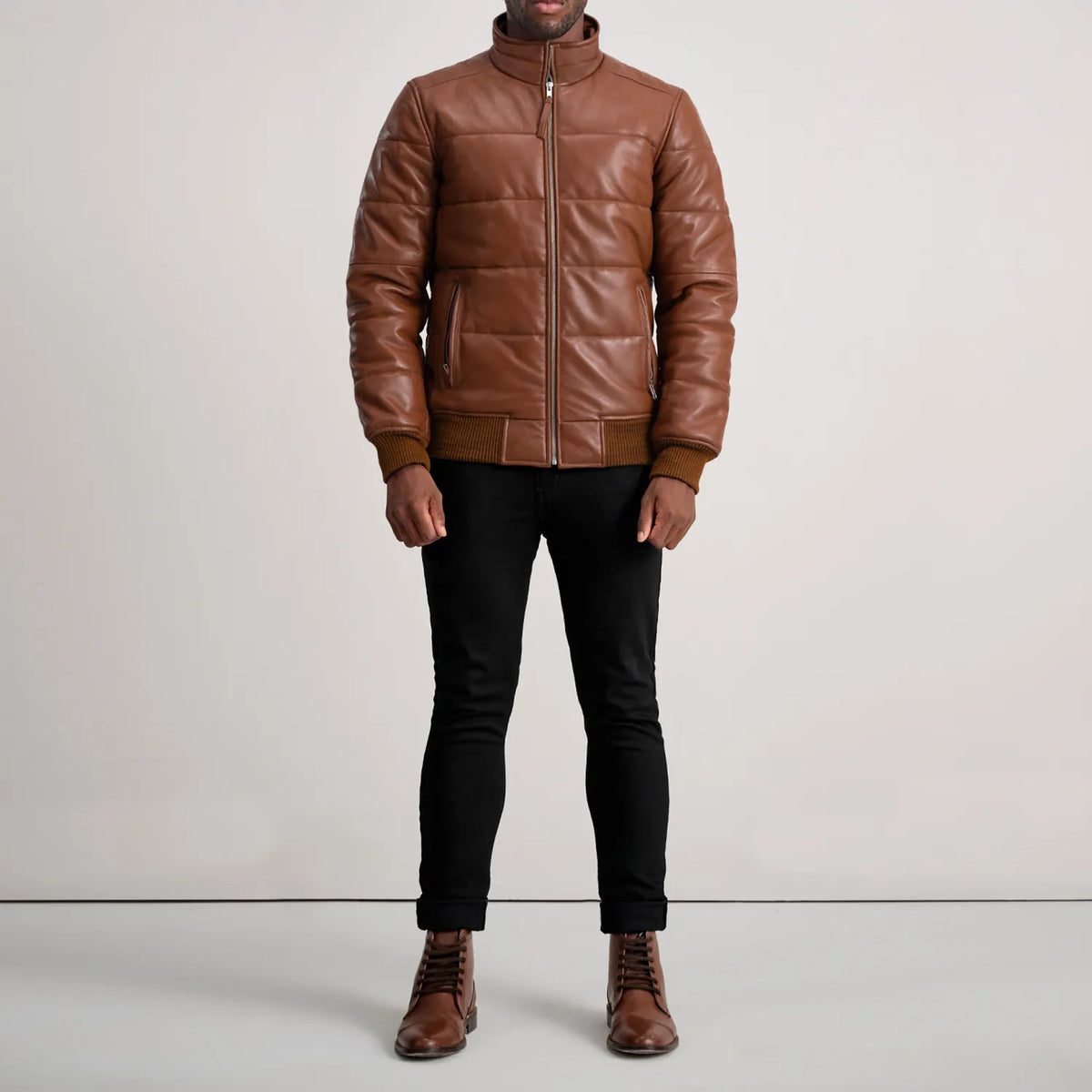 Lucas Leather Bomber Jacket – alternate product view 3