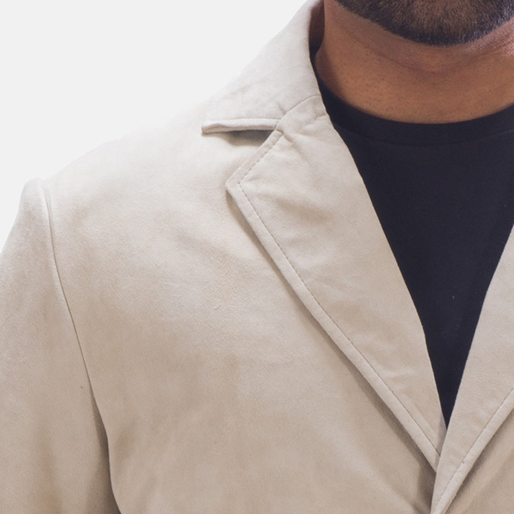 Men's Professor By Day Suede Blazer - Lateral Side Profile View Showing Sleeve Cut &amp; Athletic Taper Fit