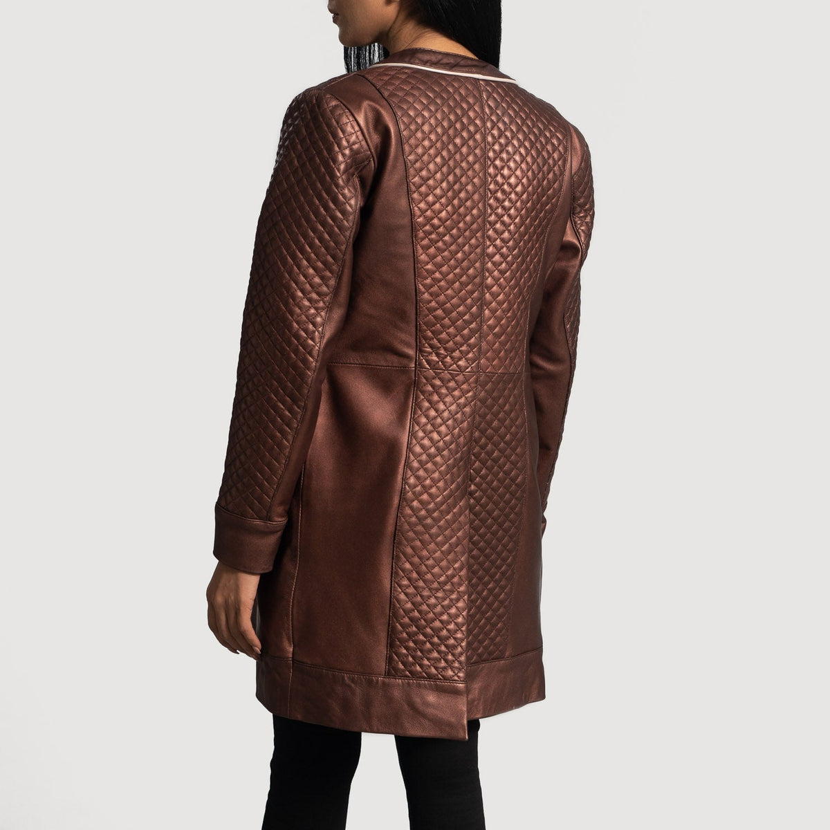 Authentic Sheepskin Leather with Aniline Finish Grain Texture & Heavy-Duty Seam Stitching Detail